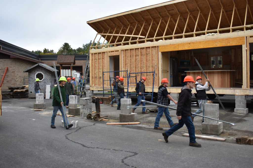 Building Construction house being moved
