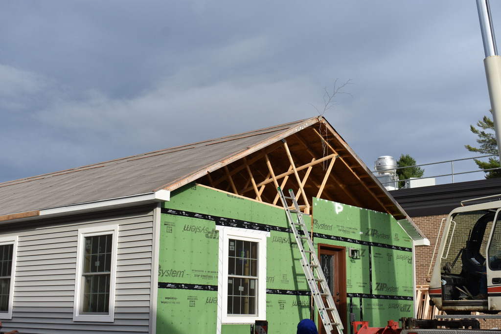 Building Construction house with a branch on it