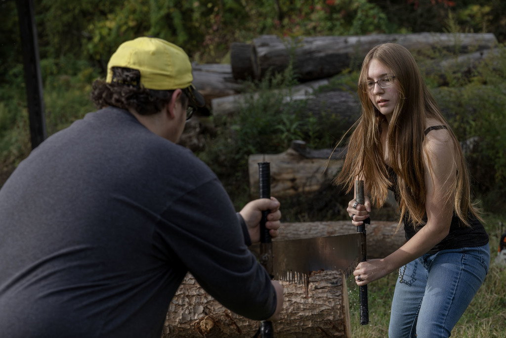 Conservation students working during class