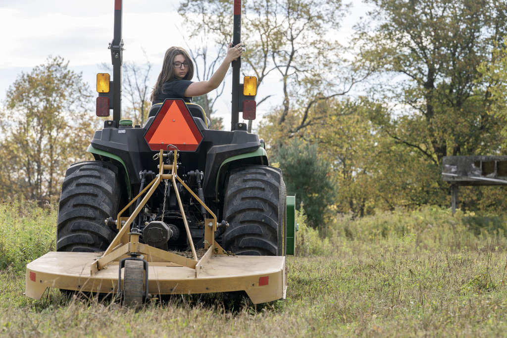 Conservation student working during class