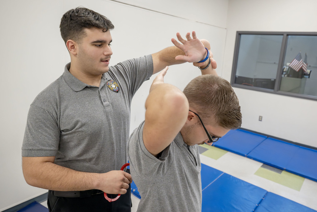 Criminal Justice students working in class