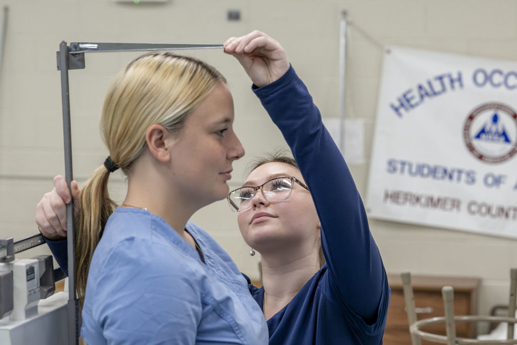 Health Science Careers students working during class