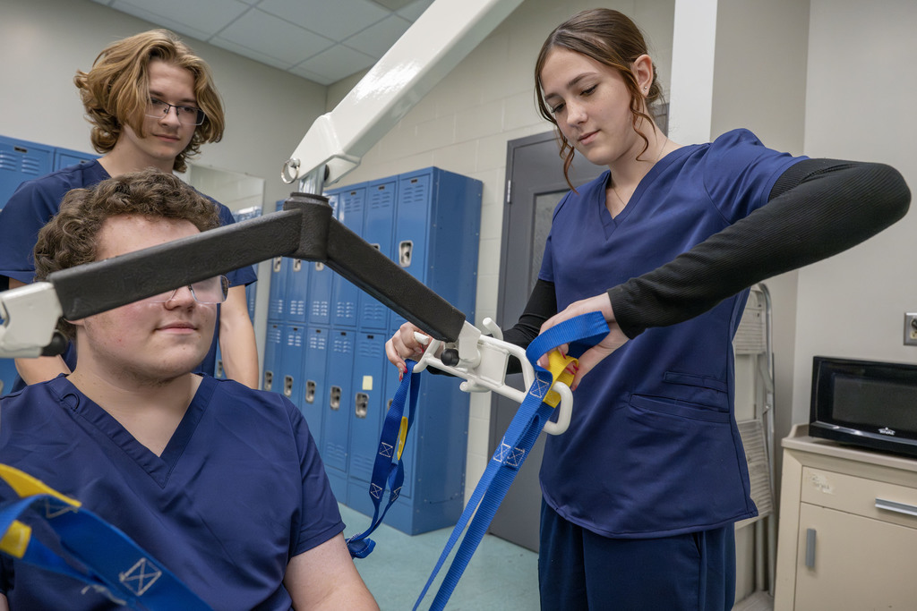 Health Science Careers students working during class