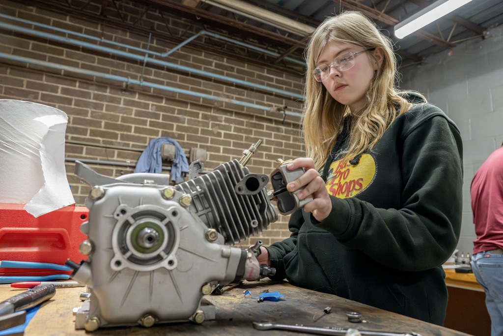 HERO student working during class