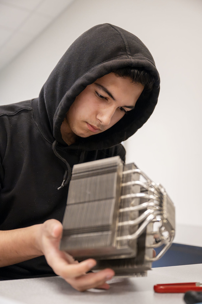 Network Administration student working in class