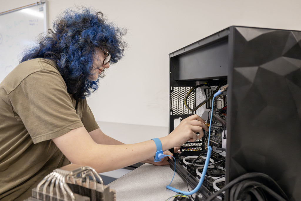 Network Administration student working in class