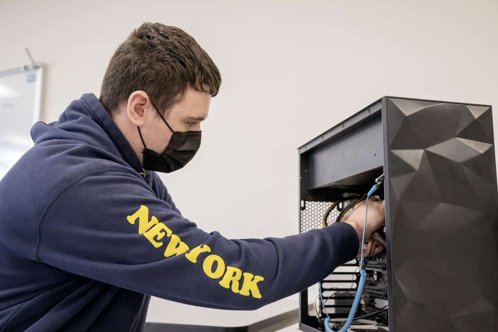 Network Administration student working in class