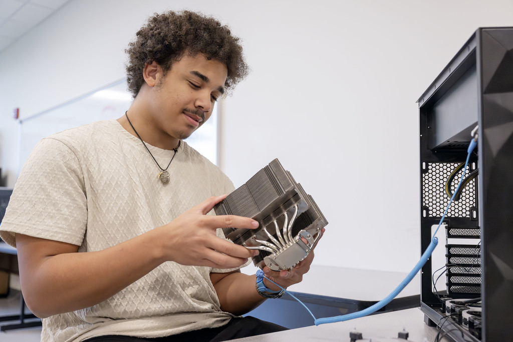 Network Administration student working in class