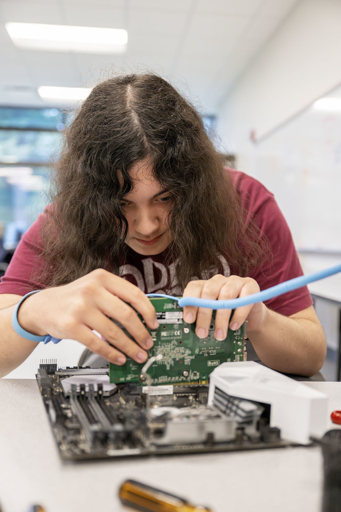 Network Administration student working in class