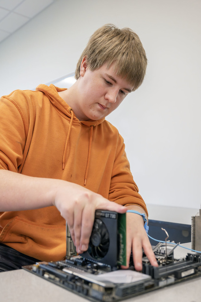 Network Administration student working in class