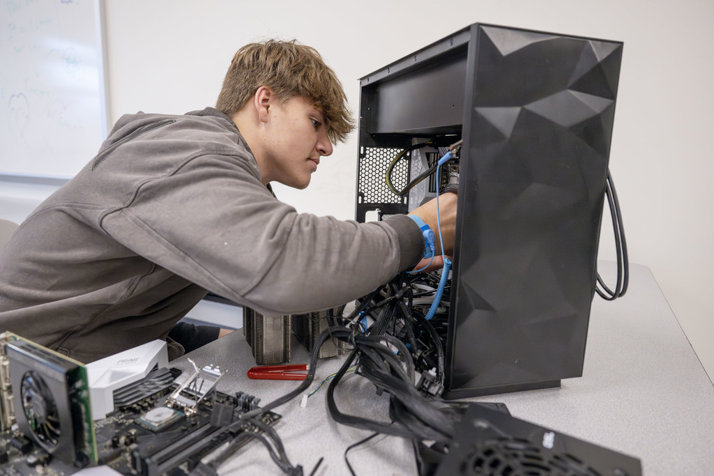 Network Administration student working in class