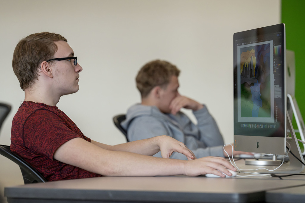 Visual Communications students working in class