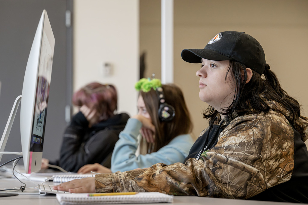 Visual Communications students working in class