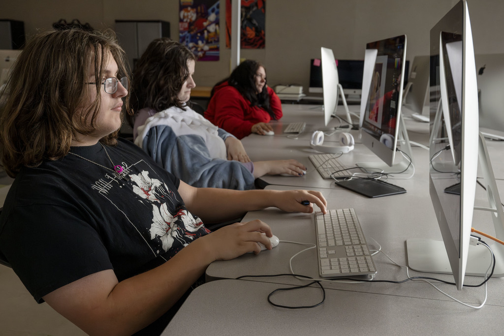 Visual Communications students working in class