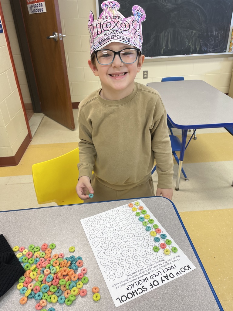 Pathways K-2 8:1:1 student participating in 100 Days of School activity