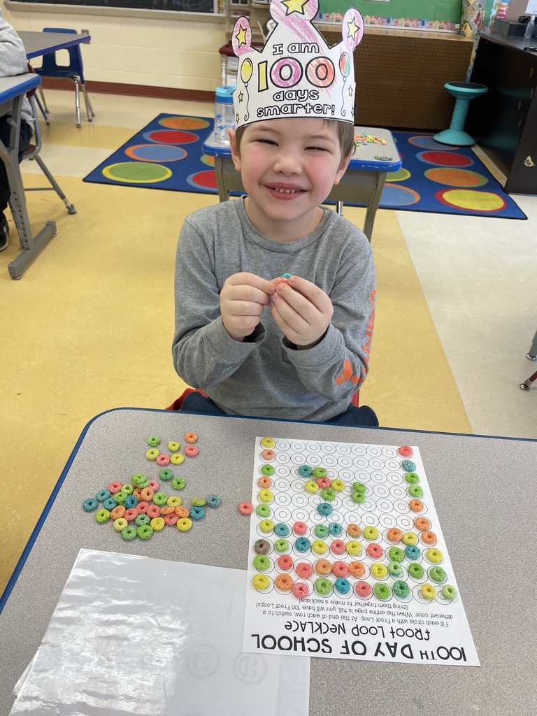 Pathways K-2 8:1:1 student participating in 100 Days of School activity