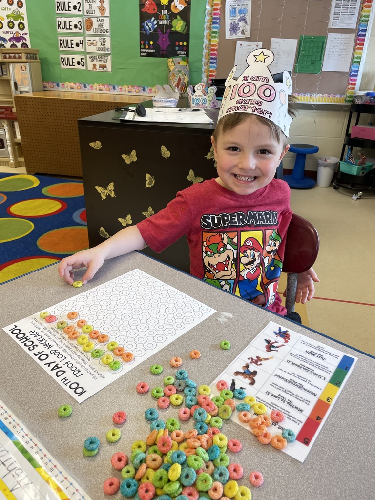 Pathways K-2 8:1:1 student participating in 100 Days of School activity