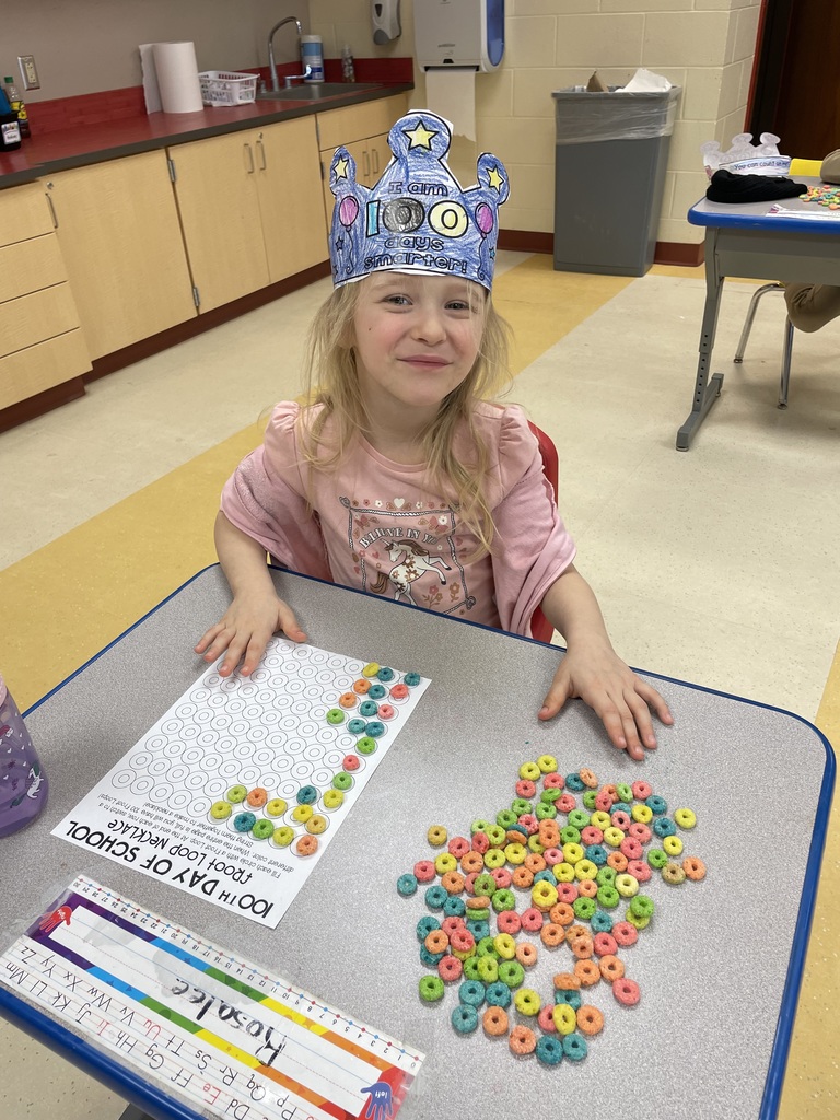 Pathways K-2 8:1:1 student participating in 100 Days of School activity