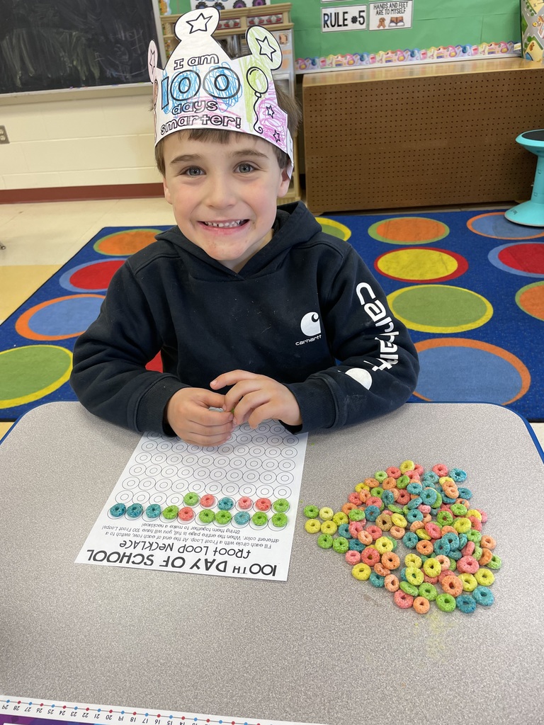 Pathways K-2 8:1:1 student participating in 100 Days of School activity
