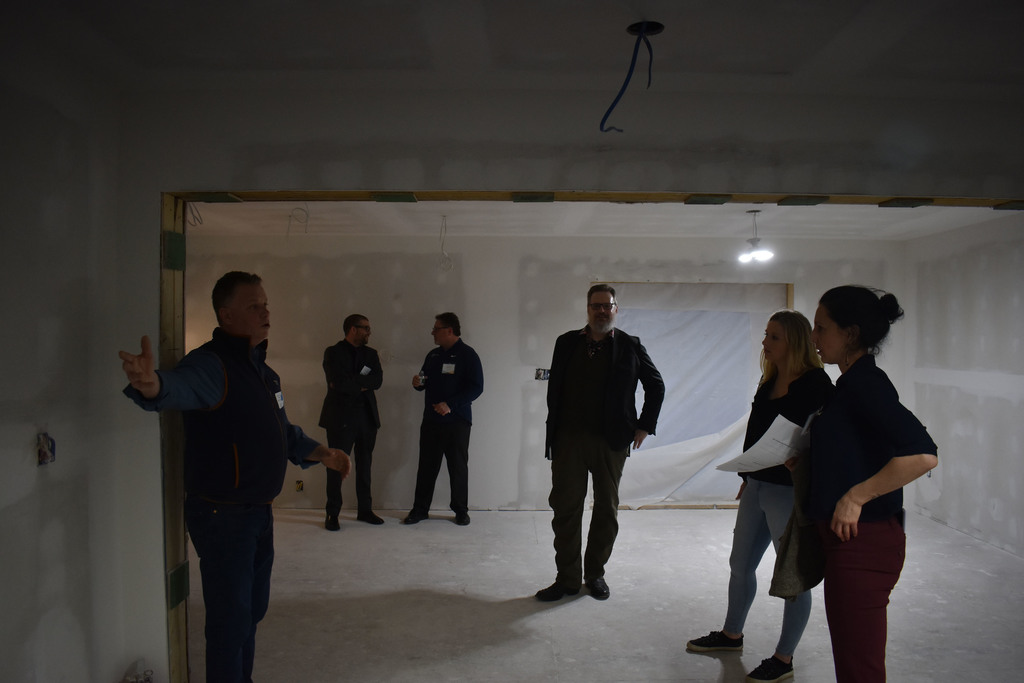 Six people inside an under construction house
