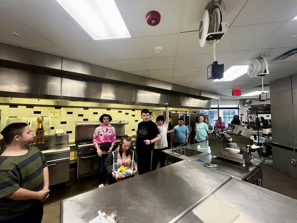 Career Prep students in Culinary and Hospitality kitchen