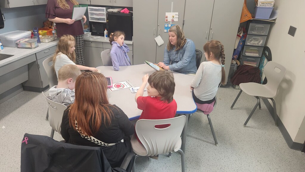 Special Programs students, CTE students, staff and Holly Pollis participating in Ag Literacy Week activities