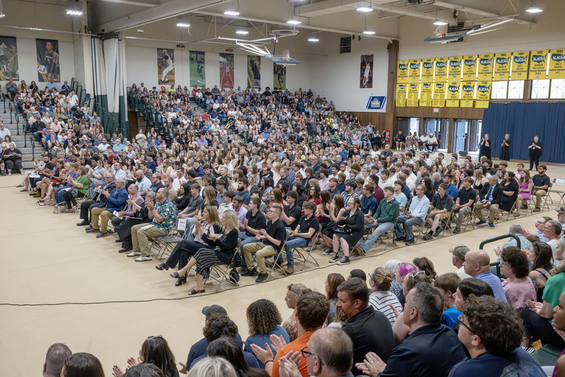 Audience in gym at Herkimer College at BOCES Completion Ceremony