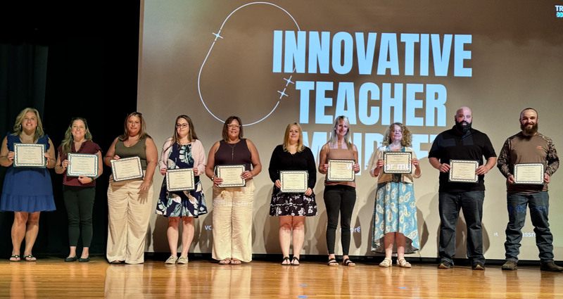 10 years of service recipients on stage