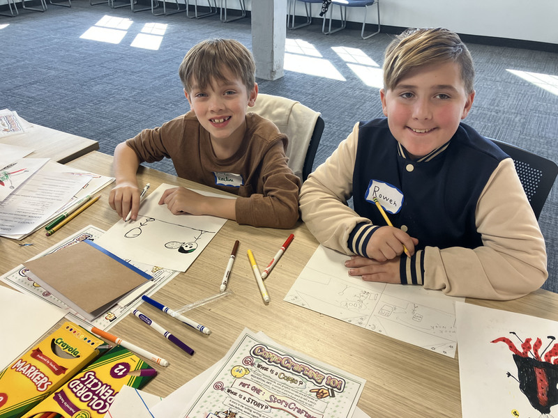 Students at Creature Crafting workshop