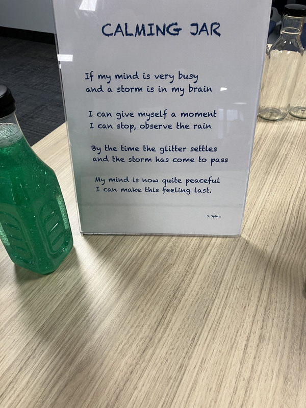 Calming jar with instructions