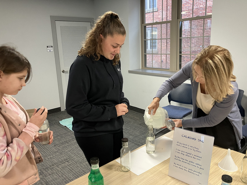 Students at mindfulness/SEL workshop