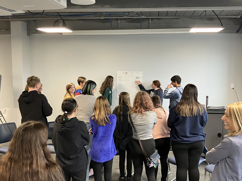 Students at mindfulness/SEL workshop