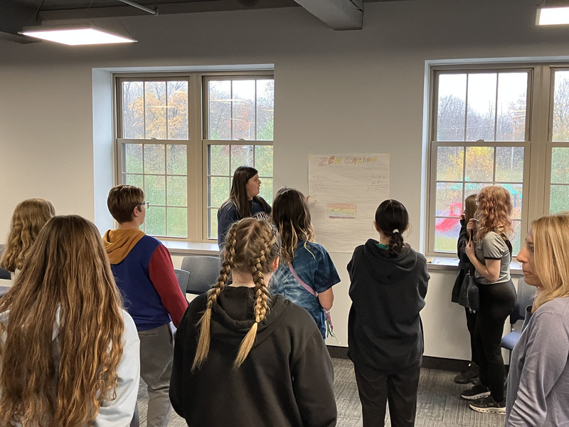 Students at mindfulness/SEL workshop