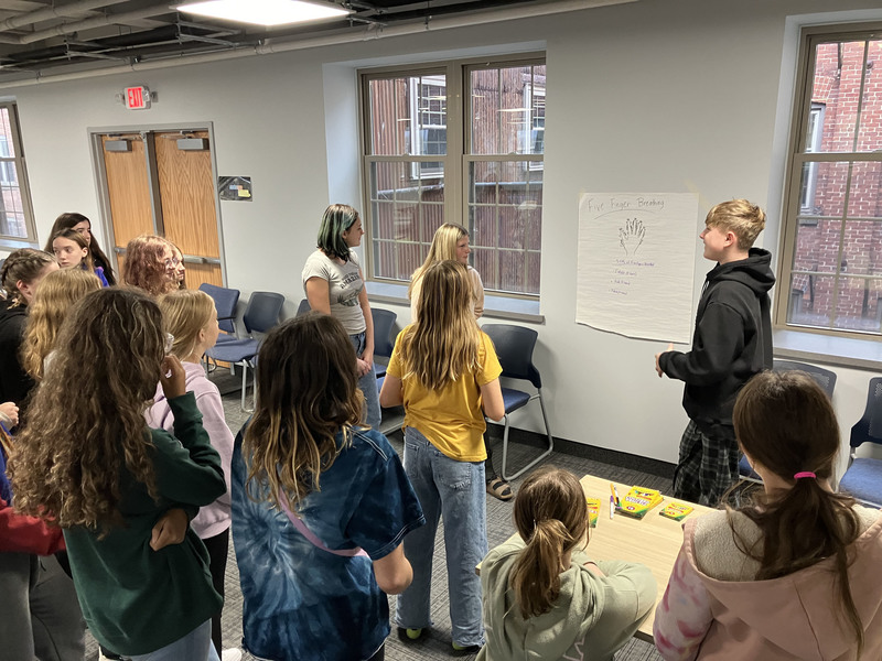 Students at mindfulness/SEL workshop