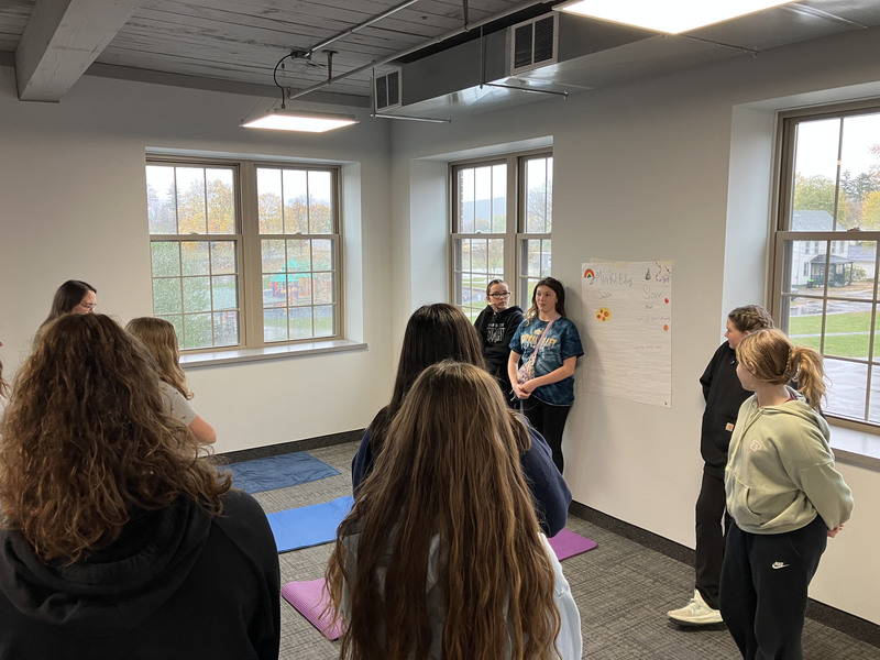 Students at mindfulness/SEL workshop