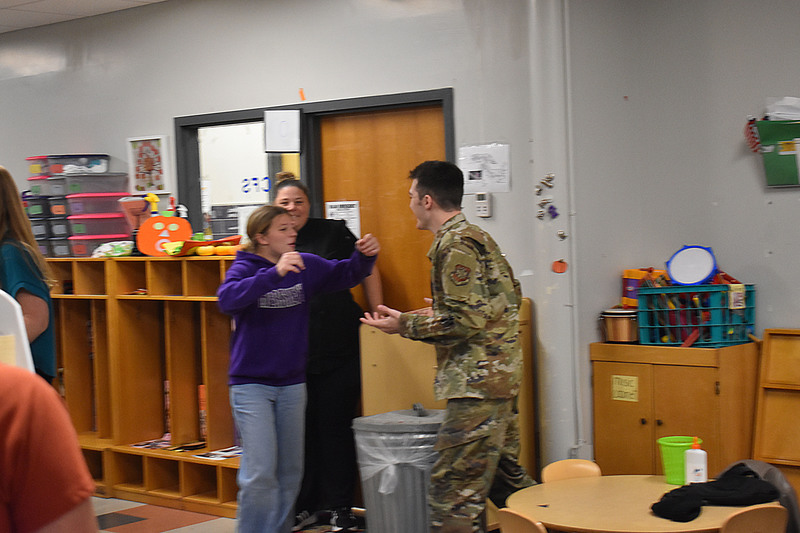 Brother surprising sister