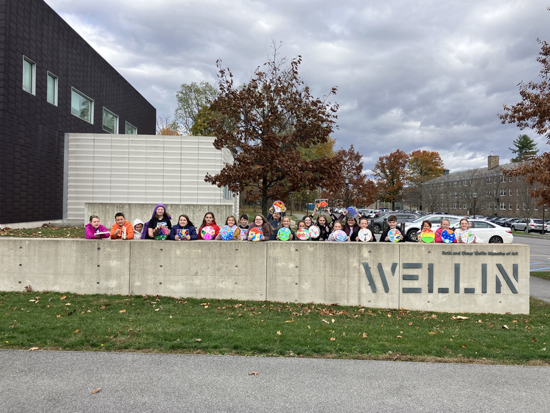 Students posing outside Wellin Museum
