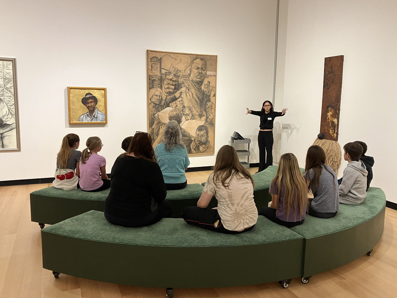 Students touring art museum