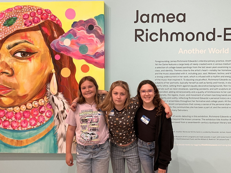 Students posing at art museum