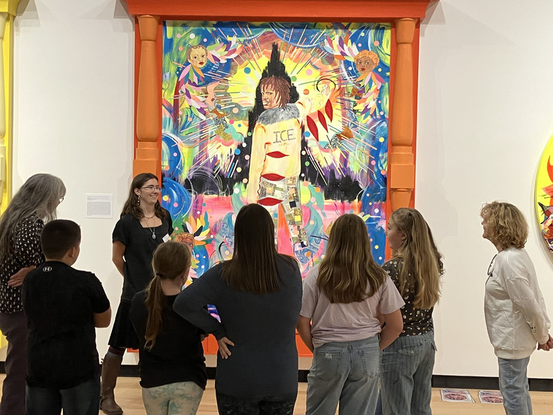 Students touring art museum