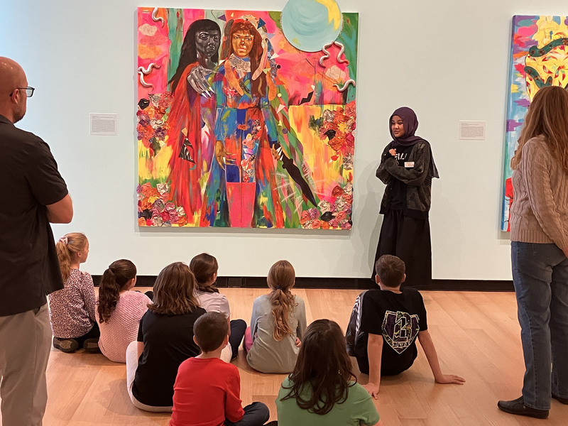 Students touring art museum