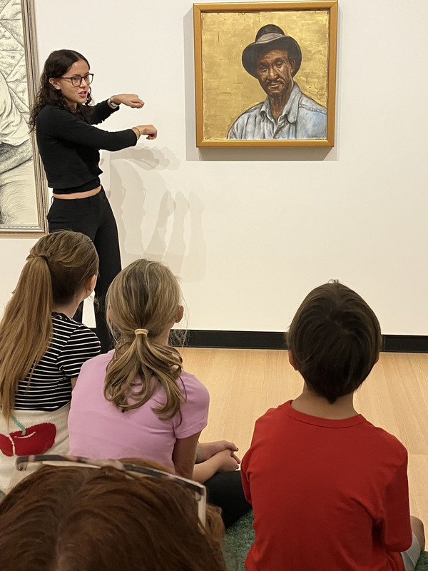 Students touring art museum