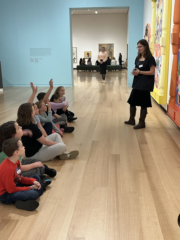 Students touring art museum