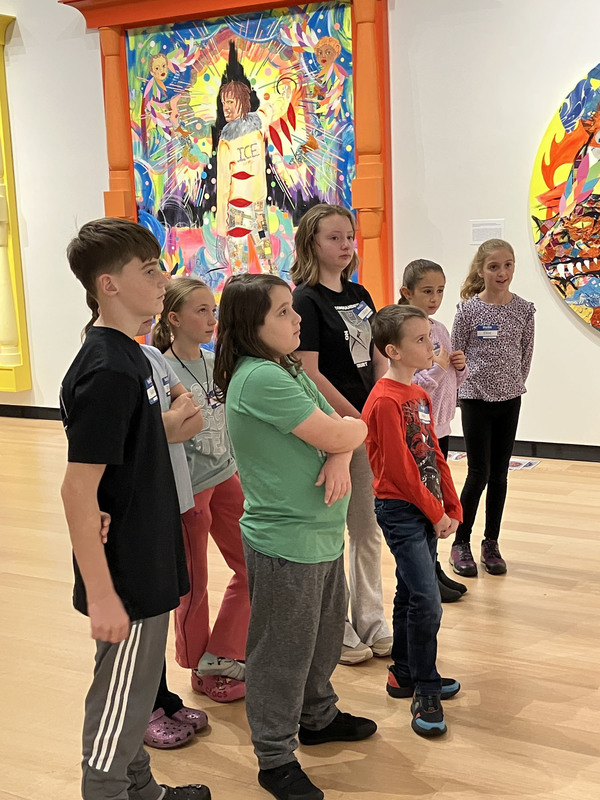Students touring art museum