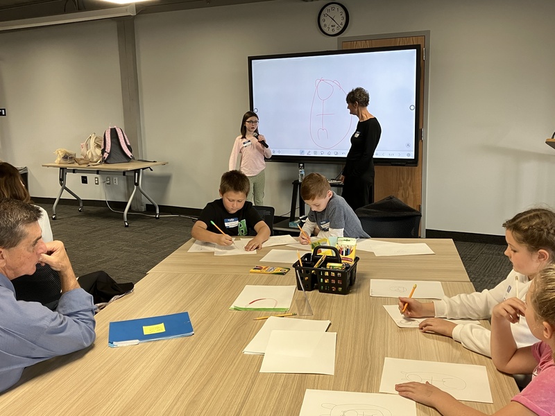 Students at storytelling workshop