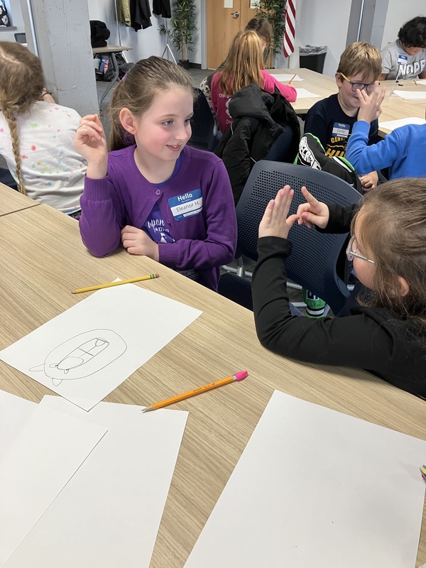 Students at storytelling workshop