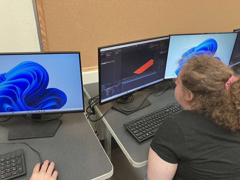 Student in computer lab