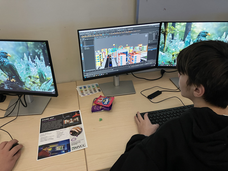 Student in computer lab