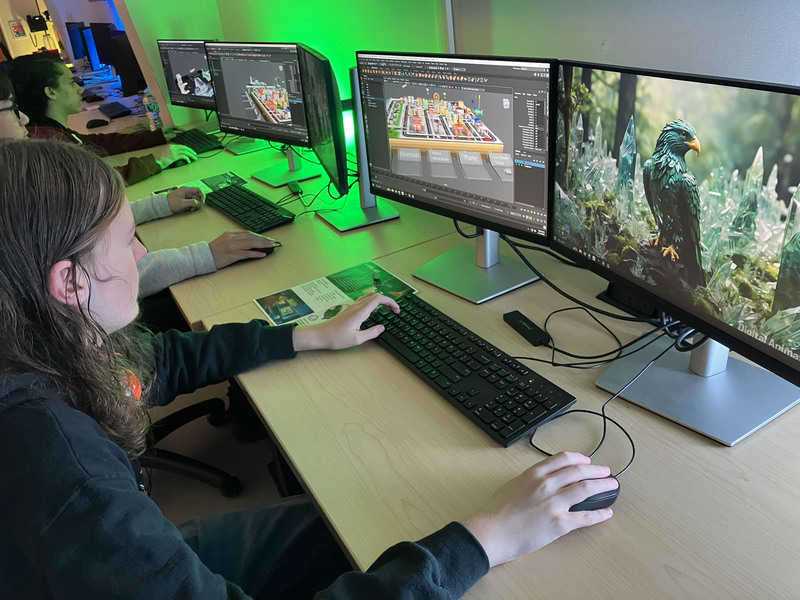 Student in computer lab