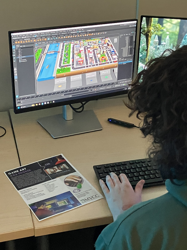 Student in computer lab